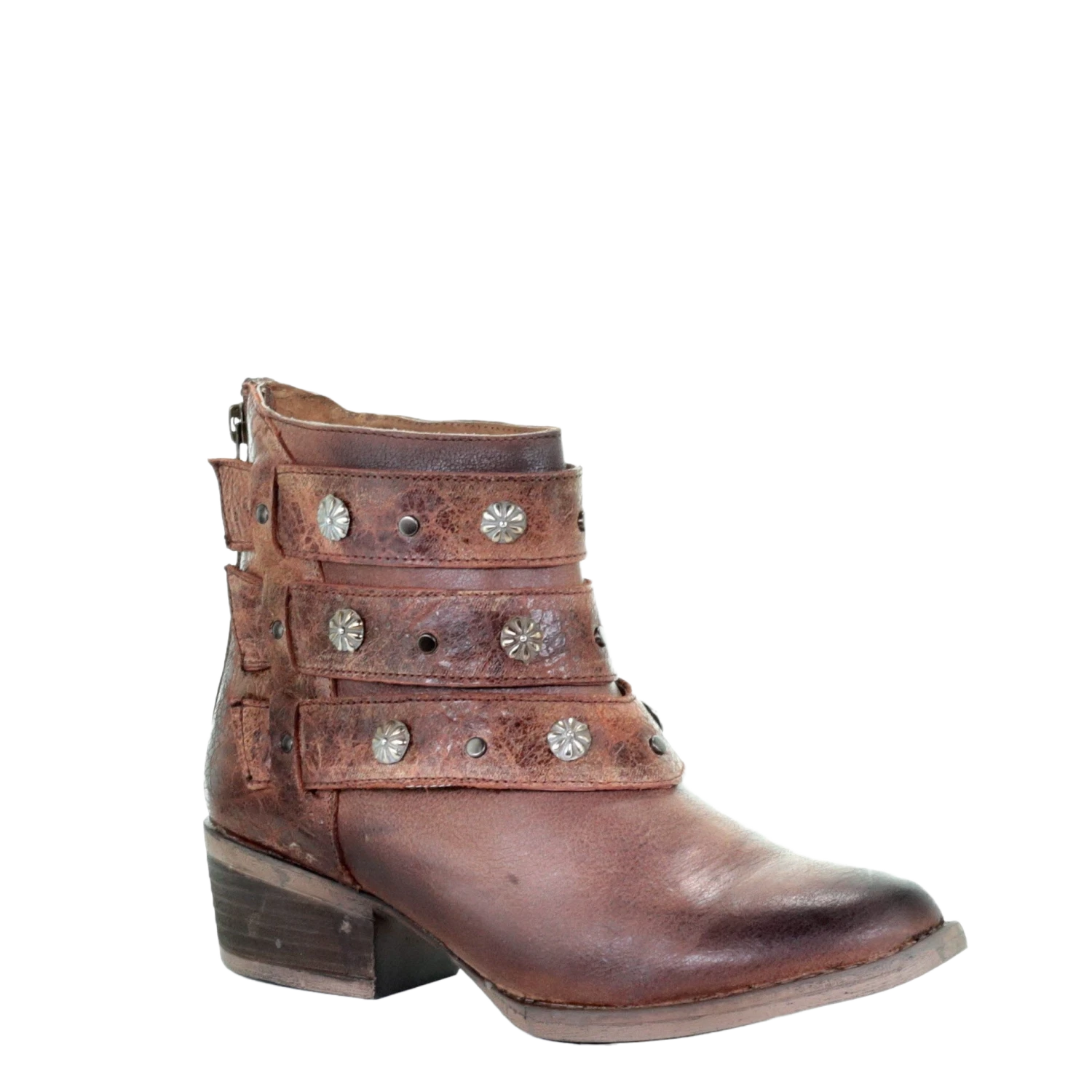 Circle G By Corral Ladies Harness Ankle Cognac Bootie Shoe Q5058 3 Circle G By Corral Ladies Harness Ankle Cognac Bootie Shoe Q5058