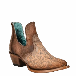 Corral Boots Corral Ladies Embroidery Brown Studded Bootie Z2002