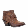 Corral Boots Corral Ladies Chocolate Harness & Studs Shortie Ankle Boots Z0060