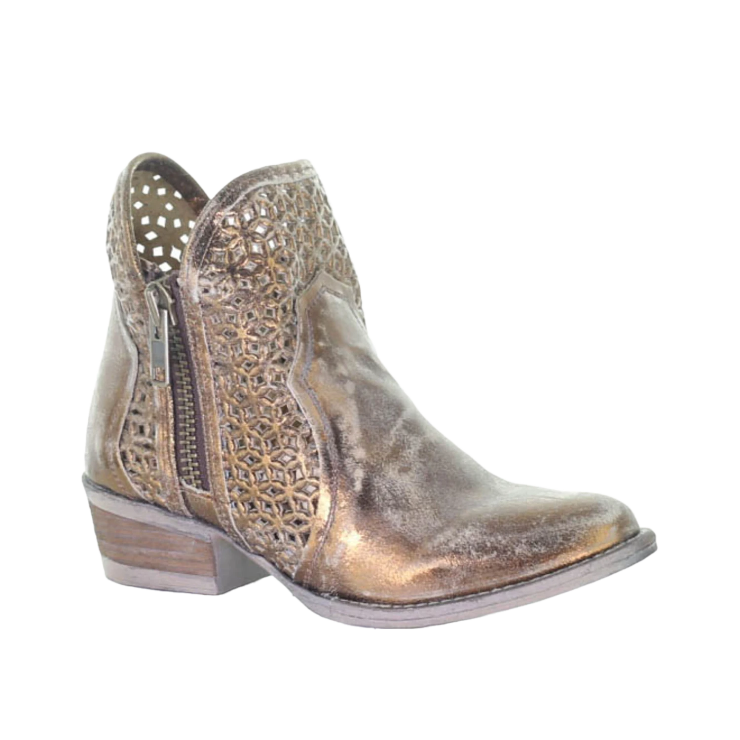 Circle G By Corral Ladies Copper Cutout Shortie Boots Q5129 3 Circle G By Corral Ladies Copper Cutout Shortie Boots Q5129