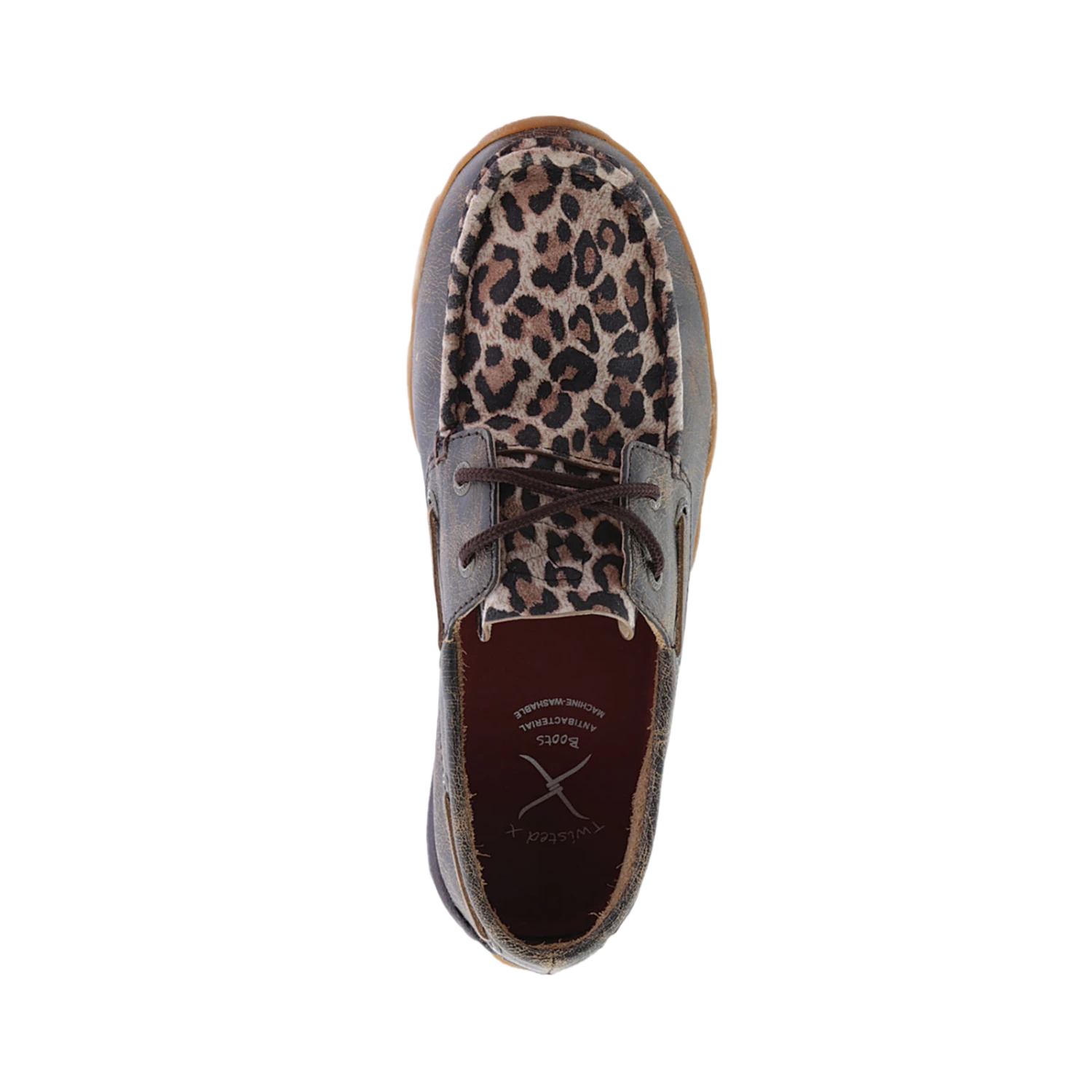 Twisted X Ladies Distressed Brown & Leopard Print Driving Mocs WDM0057 4 Twisted X Ladies Distressed Brown & Leopard Print Driving Mocs WDM0057 - Image 2