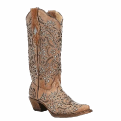 Corral Boots Corral Ladies Josefina Brown Glitter Inlay Boots A3352