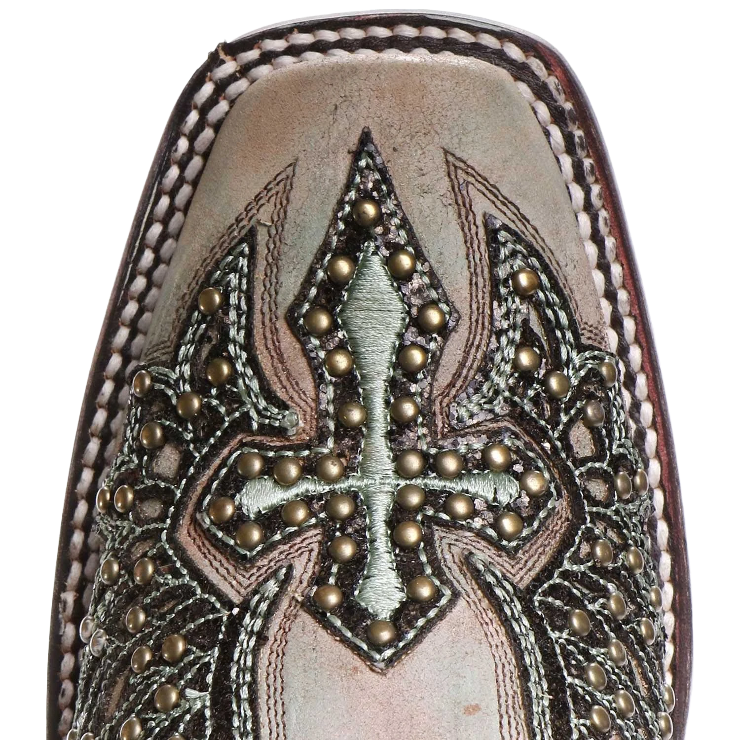 Corral Boots Corral Ladies Turquoise Cross & Wings Overlay & Studs Boots A3743 4 Corral Boots Corral Ladies Turquoise Cross & Wings Overlay & Studs Boots A3743 - Image 2