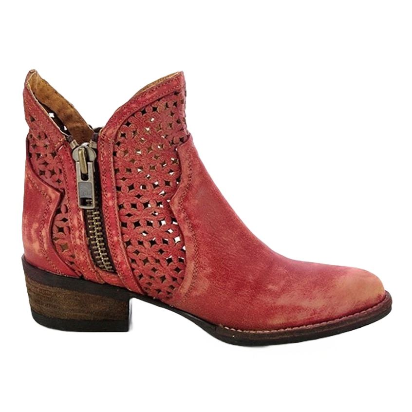 Circle G By Corral Ladies Red Laser Cutout Shortie Boot Q0003 4 Circle G By Corral Ladies Red Laser Cutout Shortie Boot Q0003 - Image 2