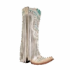 Corral Boots Corral Ladies Bone Multicolor Crystal And Fringe Snip Toe Boots C3424