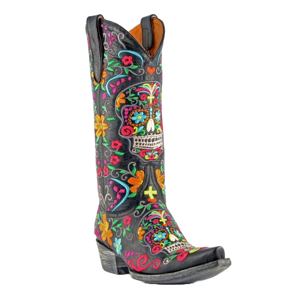 Old Gringo Women's Klak Skull Black Multicolor Cowgirl Boot L1300-1 3 Old Gringo Women's Klak Skull Black Multicolor Cowgirl Boot L1300-1