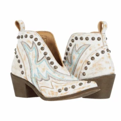 Circle G By Corral Ladies White Studs Booties Q0167 13 Circle G By Corral Ladies White Studs Booties Q0167 -Ariat Store Q0167a