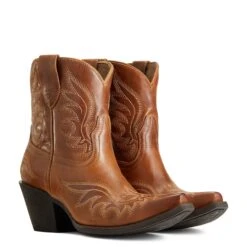Ariat® Ladies Chandler Western Tangled Tan Snip Toe Booties 10040340 -Ariat Store S22 WMS WEST 10040340 pair