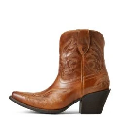 Ariat® Ladies Chandler Western Tangled Tan Snip Toe Booties 10040340 -Ariat Store S22 WMS WEST 10040340 side