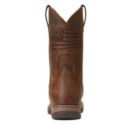 Ariat Ladies Anthem Patriot Waterproof Brown Square Toe Boots 10040369 -Ariat Store S22 WMS WEST 10040369 heel