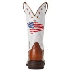 Ariat Ladies Circuit Patriot Crackle White Square Toe Boots 10040400 -Ariat Store S22 WMS WEST 10040400 heel