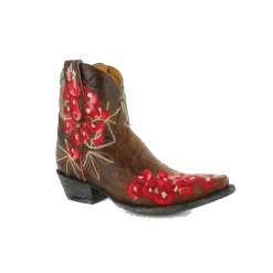 Old Gringo Ladies Peggy Sue Brass Brown Floral Shortie Boots BL3181-1