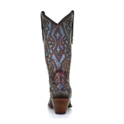 Corral Boots Corral Ladies Turquoise & Brown Embroidery & Studs Leather Boots C3750 -Ariat Store d27700ce3b68d3345e3c6fd27c31f8ad