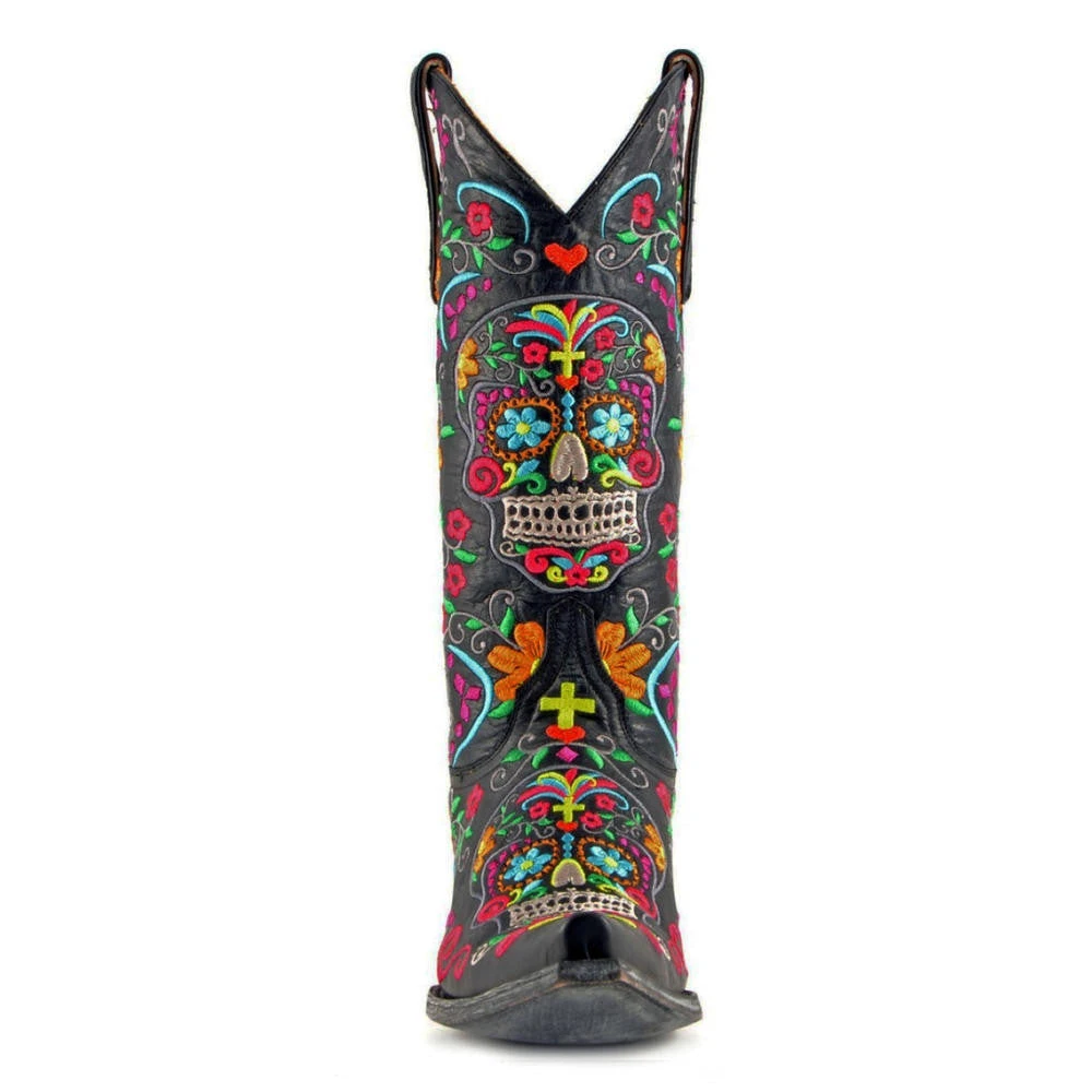 Old Gringo Women's Klak Skull Black Multicolor Cowgirl Boot L1300-1 6 Old Gringo Women's Klak Skull Black Multicolor Cowgirl Boot L1300-1 - Image 4